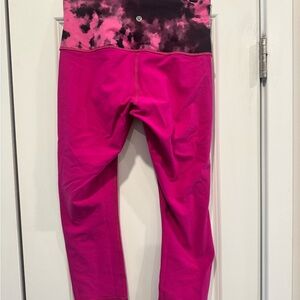 lululemon athletica Pink and Black Tie-Dye Leggings